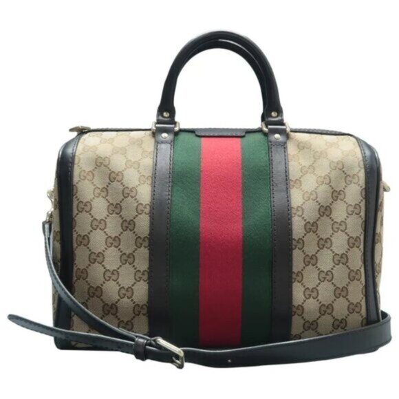 GUCCI Boston Cloth Satchel 685-080625 - Picture 1 of 16